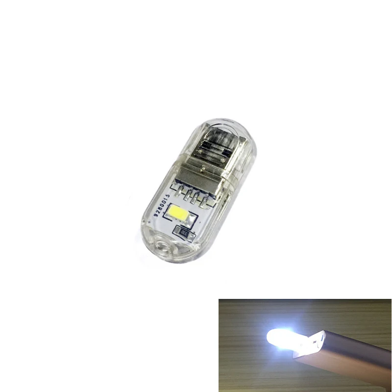Usb Powered 2Xled Usb Led Light-Transparant (5 Pcs)