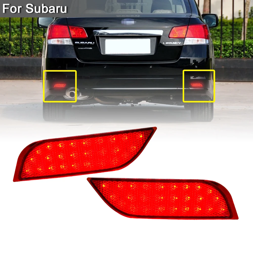 2-in-1 LED Rear Bumper Reflector Running Warning Light Brake Stop Light For Subaru Impreza WRX STI XV Exiga Levorg Legacy