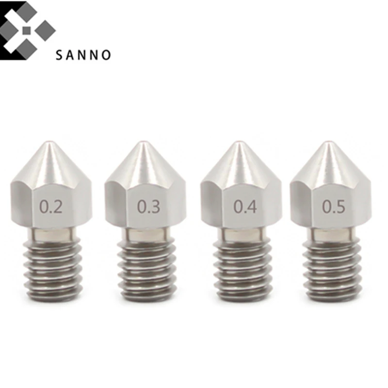 50pcs 3D printer parts MK8 stainless steel extrusion head M6 nozzle 0.2mm - 0.8mm print head for 1.75 / 3mm fliament