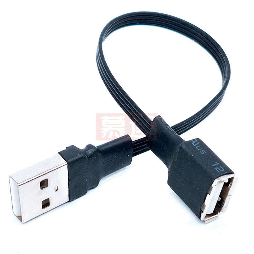 Super Flat flexible USB 2.0 A Male to Male &Female 90 Angled Extension Adaptor cable USB2.0 male to female right/left/down/up