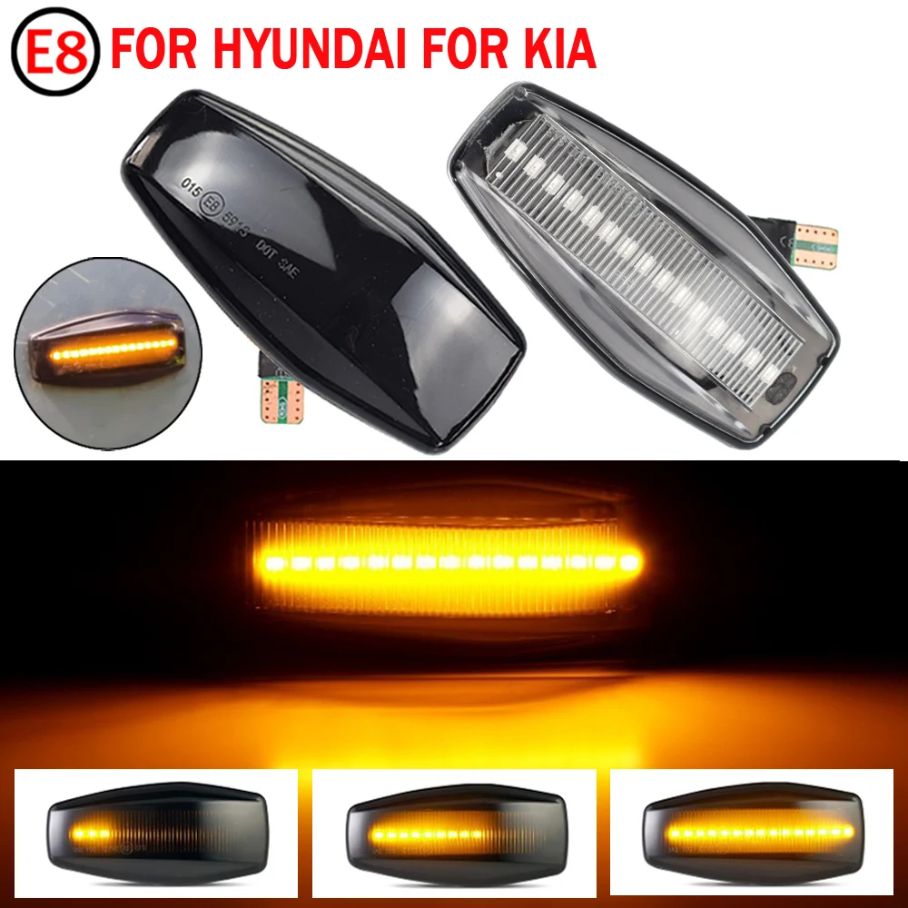 LED Side Wing Marker Dynamic Turn Signal Blinker Startup Breath Light For Hyundai Elantra Getz Sonata XG Terracan Tucson