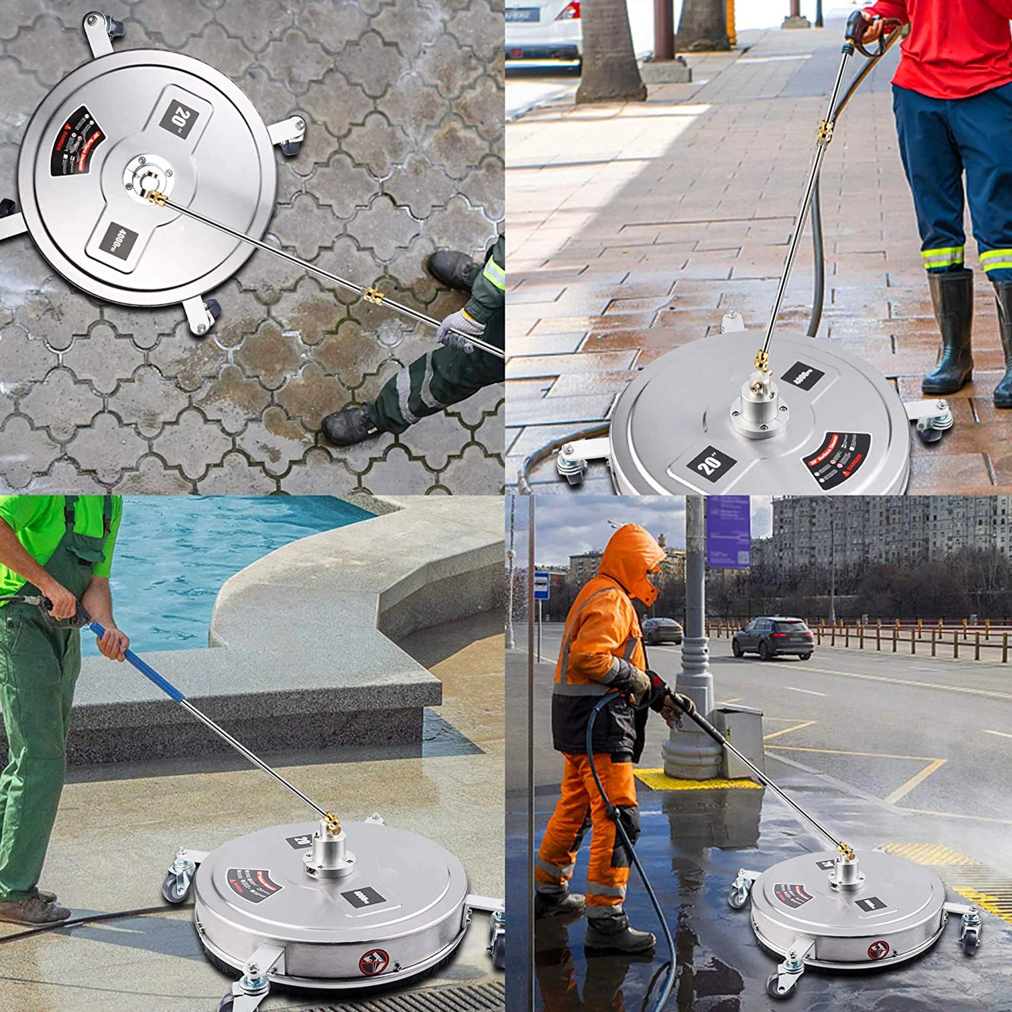20 بوصة المحمولة المياه منظف الضغط العالي منظف الأسطح للشرفات الممرات الطوابق الأرصفة غسالة الضغط 4000PSI