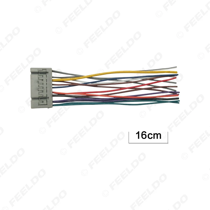 FEELDO Car Audio 16Pin Wire Cable Plug Into Factory Radio DIN Female Wiring Harness for Isuzu Power Stereo Wiring Adapter