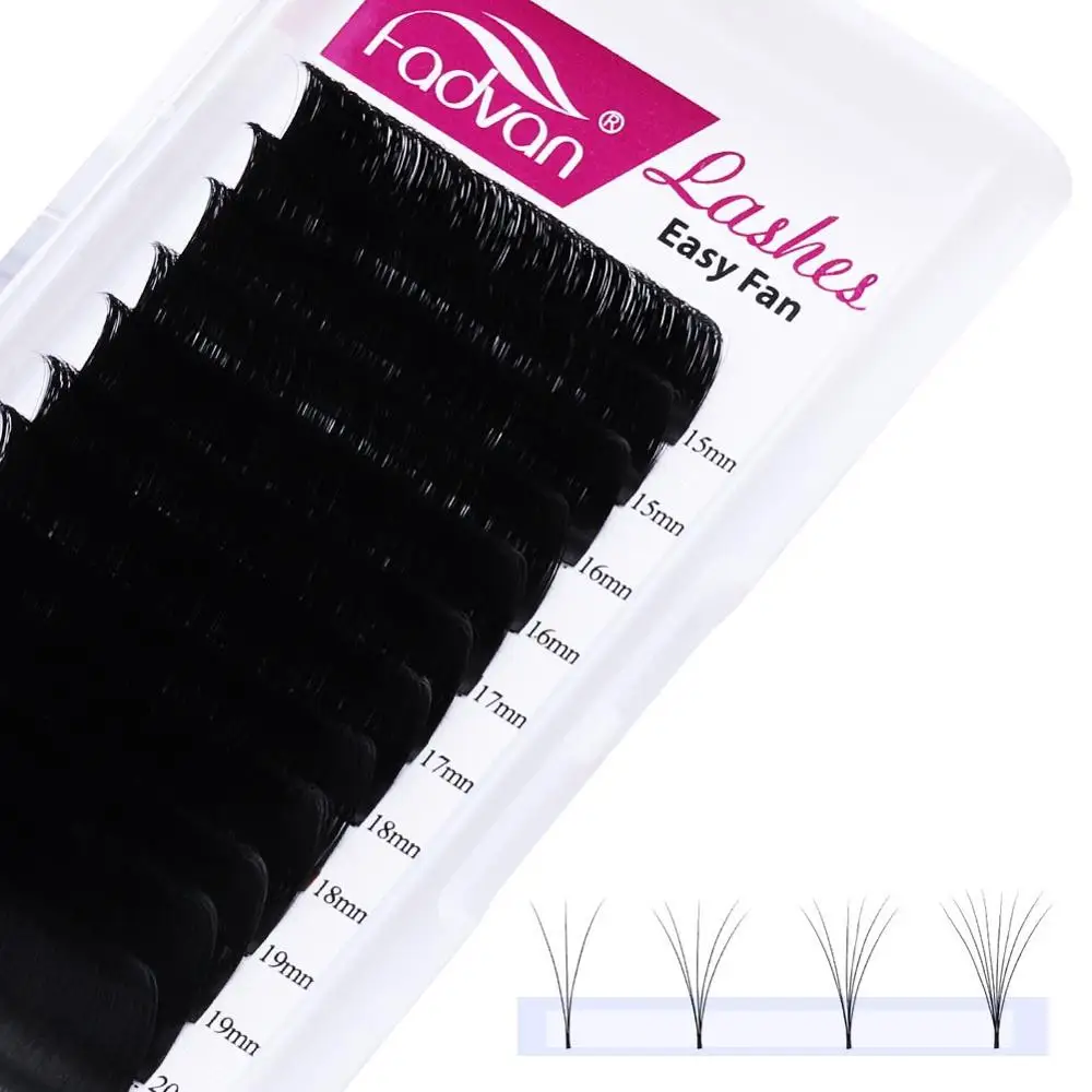 Easy Fanning Long Lashes Extension 15-20mm Mixed False Eyelash Super Soft Makeup Eyelash Extension for Grafting Auto-Blooming