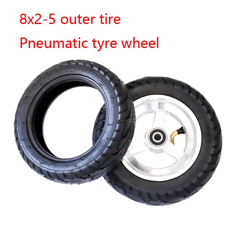 High quality 8x2.00-5tubeless wheel DIY 8*2.00-5 vacuum wheel with alloy hub for KUGOO S1 S3 Electric Adult Scooter