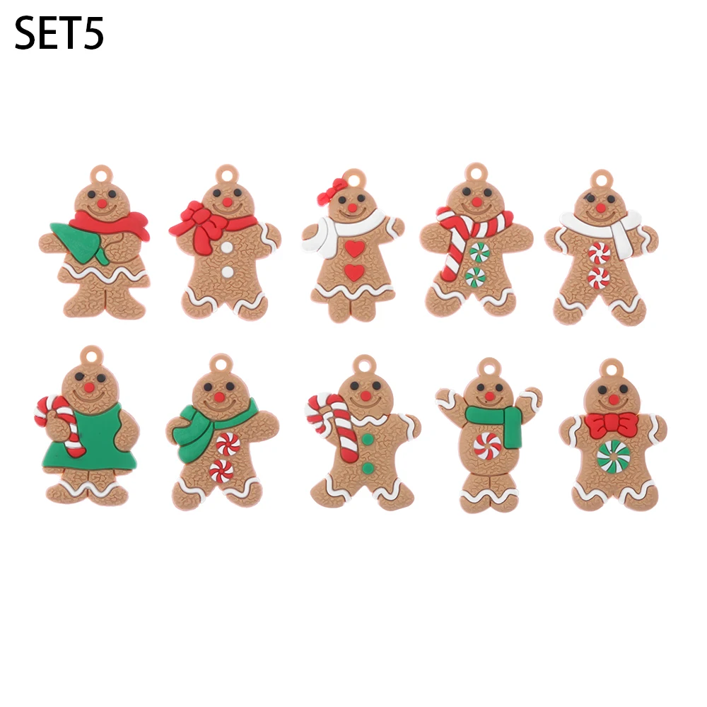 12pcs Big Sale! Gingerbread Man Christmas Tree Ornaments Xmas Soft PVC Gifts Living Room Decorating Festival Home Decoration