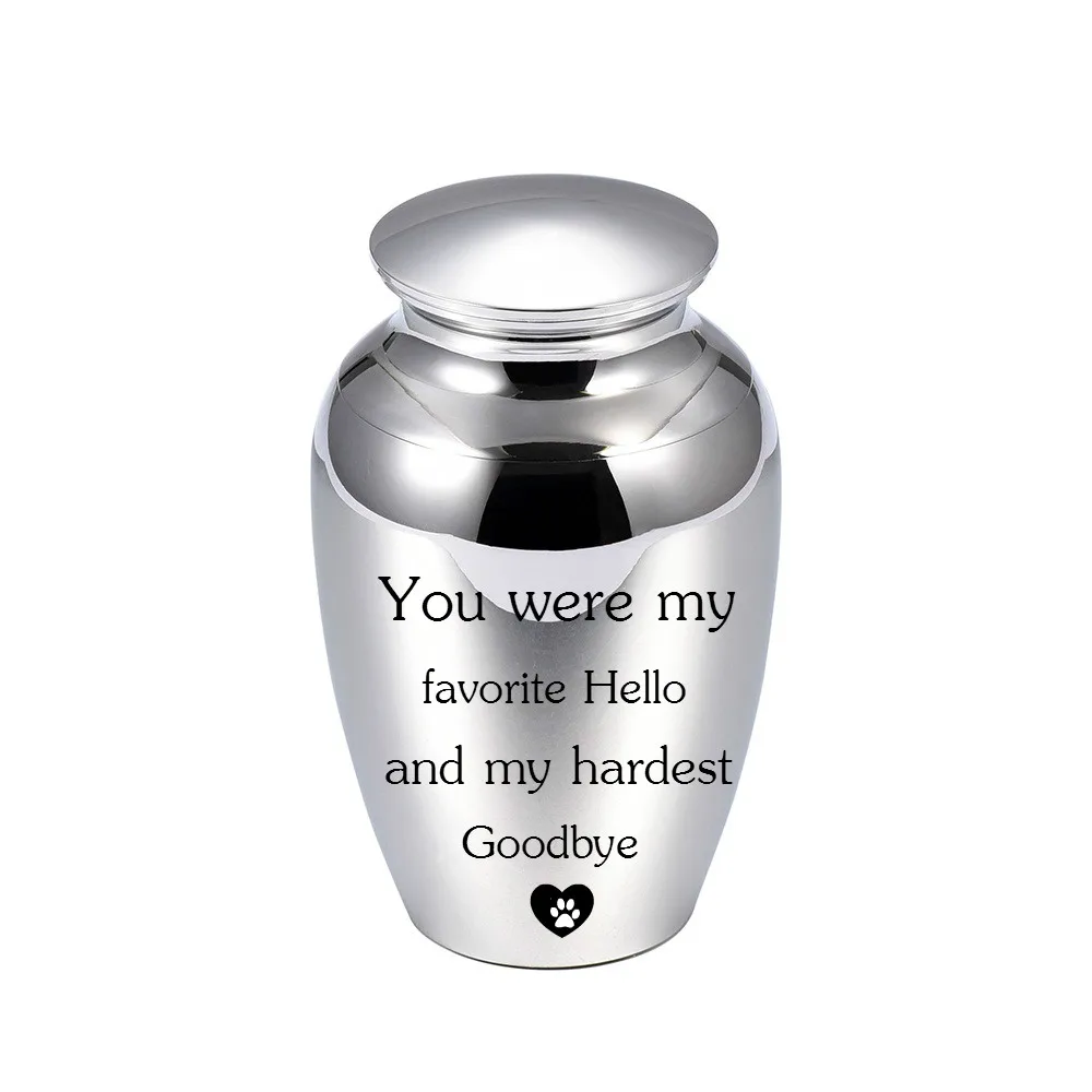 73mm Stainless Steel Pet Memorial Urn for Dog Cat Ashes Keepsake Holder Mini Cremation Ashes Urn for Pets Keepsake