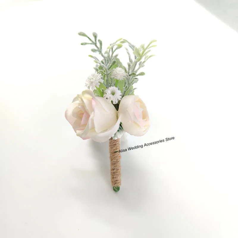 Boutonniere-造花,結婚式のアクセサリー,花嫁介添人,バラ,男性用,ピン,サイズの装飾用