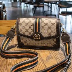 Bolso de hombro clásico para mujer, bolsa de mensajero portátil con estampado de lujo, marca elegante, 2023