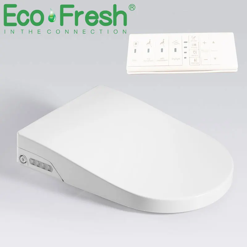 Imagem -02 - Ecofresh-assento Sanitário Inteligente em Forma de u Tampa Bidé Elétrica Luz Noturna Pulverizador Inteligente Bidé Limpeza a Calor Massagem a Seco d