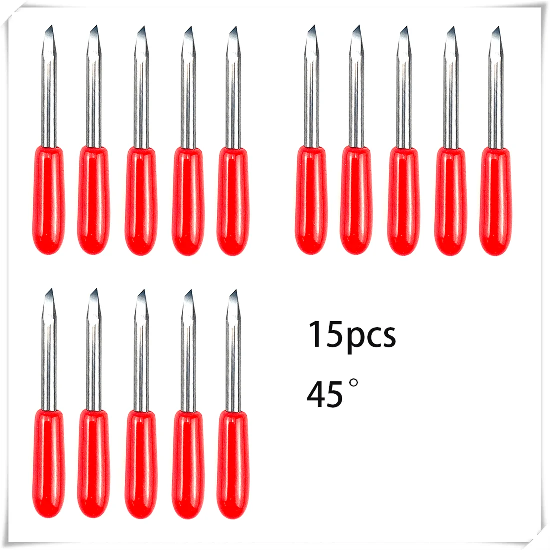 

15pcs 45 Degree Plotter Blade Vinyl Cutter Replaceable Knife Carving Machine for Mimaki or Summa Made of Tungsten Steel