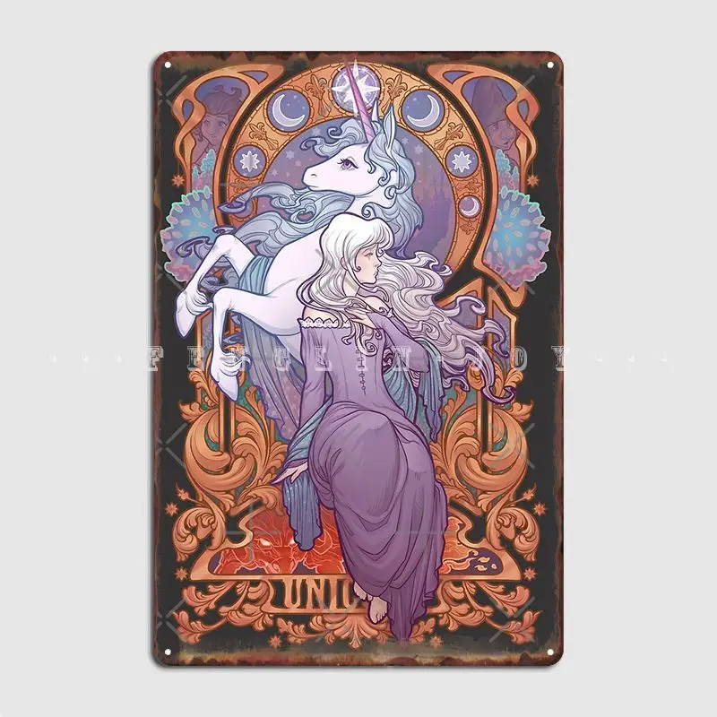 Lady Amalthea The Last Unicorn Metal Sign Club Party Wall Design Poster Tin Sign Poster