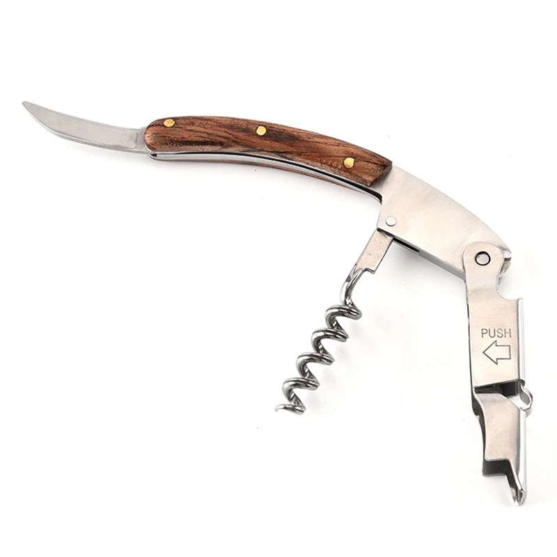 Wood Handle Professional Wine Opener Multifunction Portable Screw Corkscrew Wine Bottle Opener Cook Tools