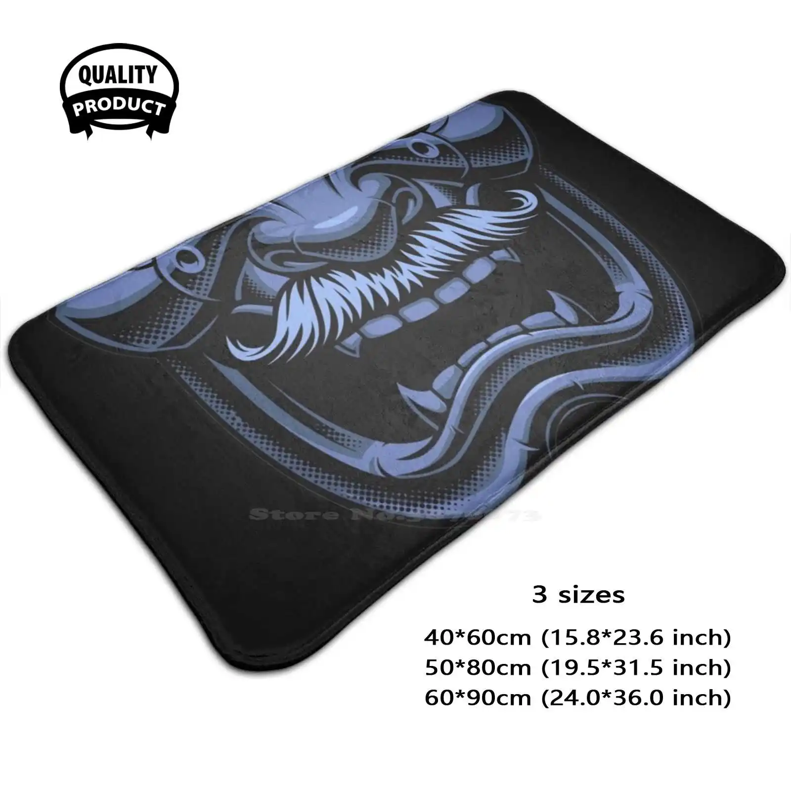 Blue Samurai Mask Of The Avenging Lord Soft Cushion Home Carpet Door Mat Car Rug Video Games Gamer Samurai Ghost Of Tsushima