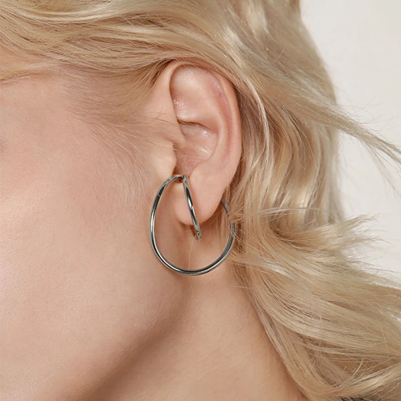 Vintage Geometric Irregular Curve Clip Earrings For Women Ear Cuff Wrap Non Pierced Earings Fashion Jewelry