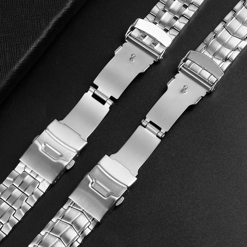 Notched watchband For Casio EF-550 Men\'s Stainless Steel Watch strap EDIFICE Series 5051 EF-524D Bracelet Waterproof wristband