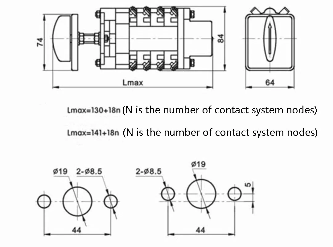 1PC New Conversion Switch LW2D-22/F4-8X Combination Switch  Control Switch Cam Conversion Switch