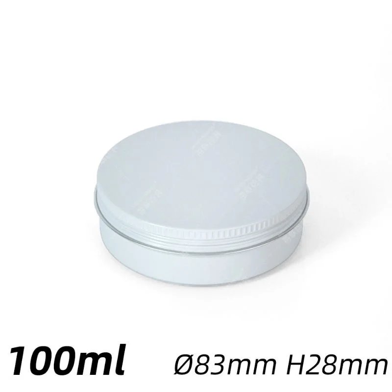 20pcs/lot White empty round aluminum jar box metal tin cans cosmetic cream, tea Aluminum storage box 15ml 20ml 50ml 100ml 150ml