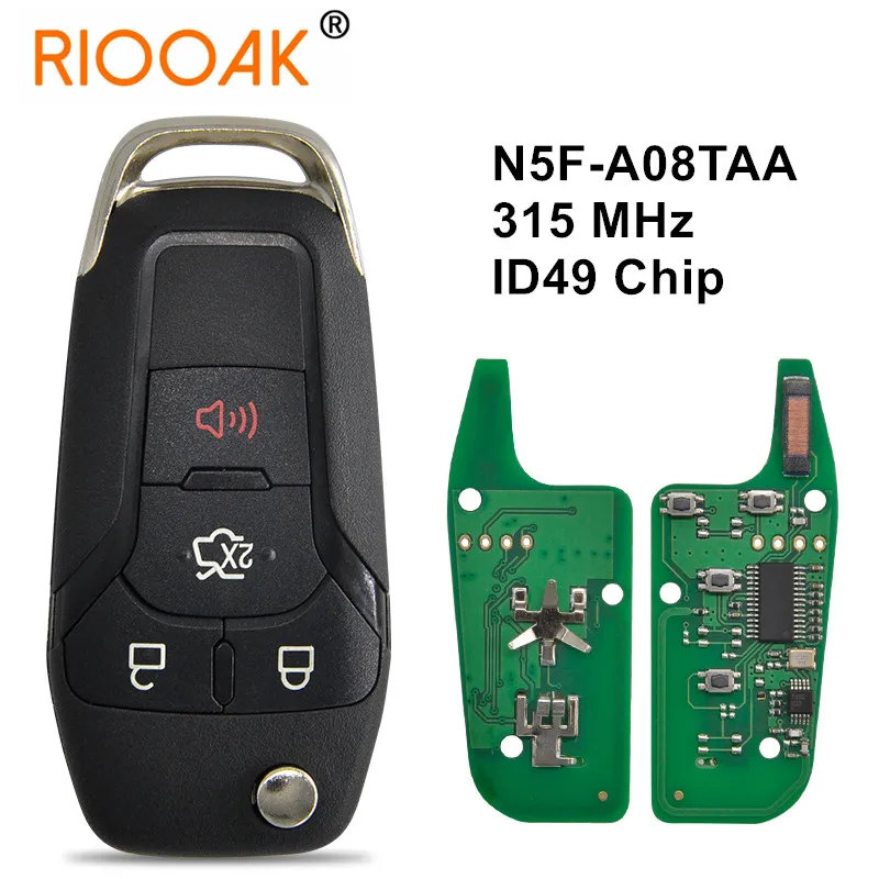 

Remote Control Key ID49 Chip 315 Mhz FCCID N5F-A08TAA Auto Smart Replace Flip For Ford Escort Fusion 2013-2016