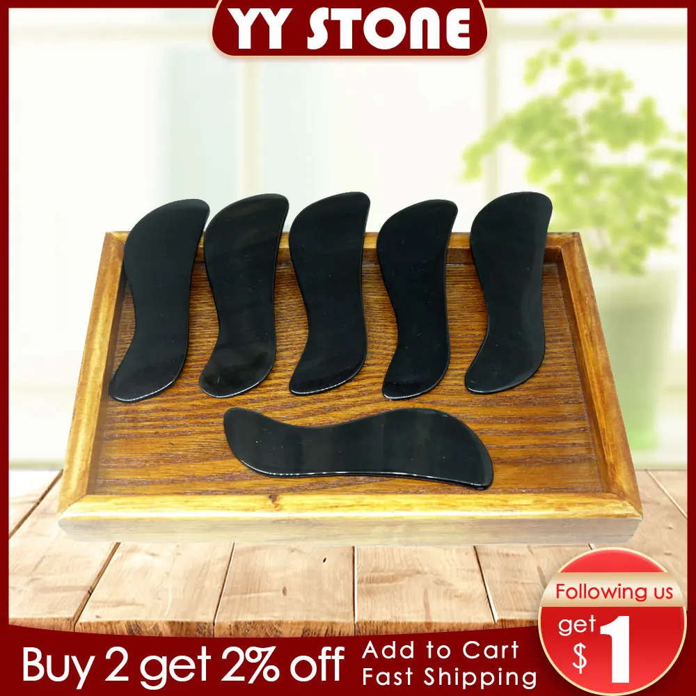 

Good quality! Massage Tool body meridian Guasha board Buffalo Horn/Scrapping plate scraper V-line slimming