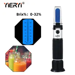 Yieryi Handheld Brix 32 Refractometer Sugar Meter Fruit Sugar Meter Sugar Tester Saccharimeter Sugar Content Test