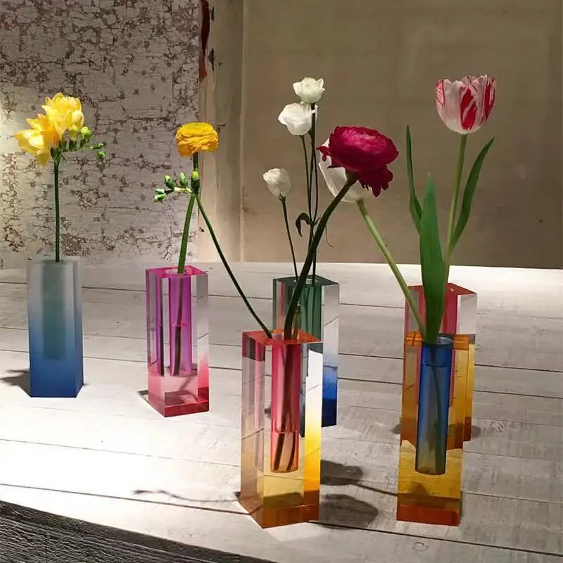 

ins acrylic vase decoration living room flower arrangement simulation flower modern minimalist European table decoration