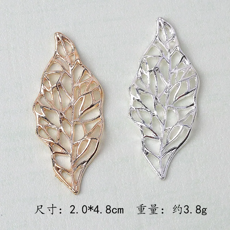 10PC Gold/silver color Alloy Hollow Leaf Branch Charm Hollow leaf Pendant for Wedding jewelry DIY Handmade Jewelry Making