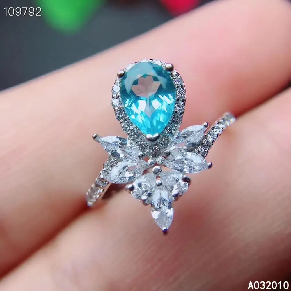 KJJEAXCMY Fine Jewelry 925 Sterling Silver Inlaid Natural Apatite New Female Ring Classic Support Test Hot Selling