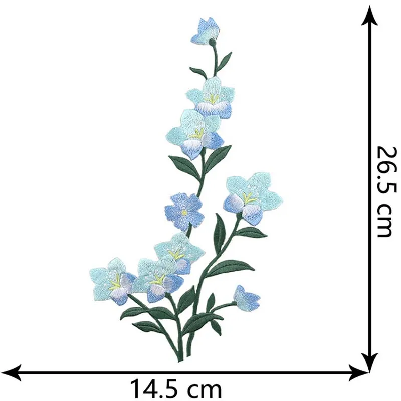 Pink Blue Flower Patch Iron on Applique Floral Patch for Clothes Fabric Iron to Stick DIY Coat Jeans Accessories