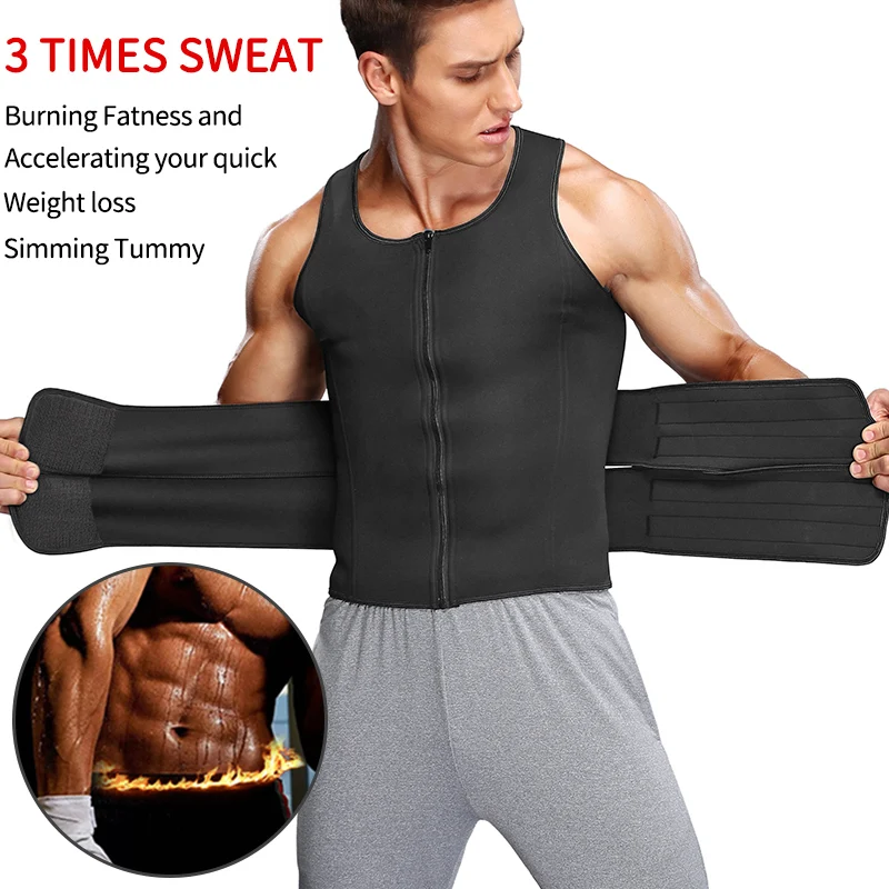 Mannen Taille Trainer Sauna Vest Fitness Corset Buik Afslanken Body Shaper Buik Verminderen Shapewear Vet Verbranden Shirt Trimmer Riem