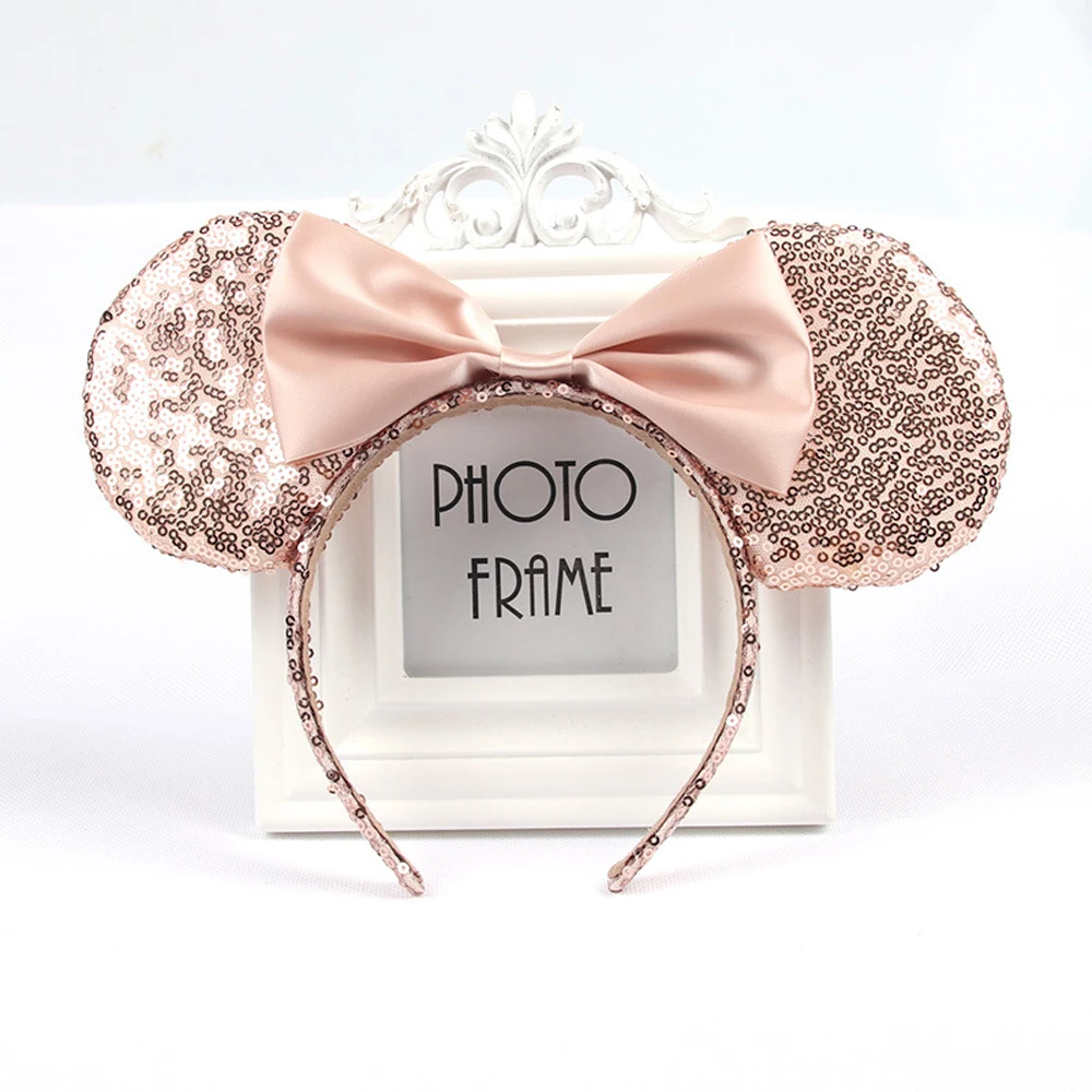 Fashion Mickey Mouse Ears Headband Women Sequin Ears Headband Party Festival Hair band Hallowmas Hair Bow Girls Hair Accessories