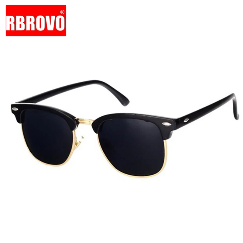 RBROVO Occhiali da sole vintage semi-senza montatura firmati da donna/uomo polarizzati UV400 classici Oculos De Sol Gafas occhiali da sole retrò