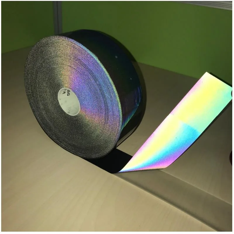 1 Meter Reflective Iridescence Colorful Strip Night Reflective Rainbow Effect Warning Tape