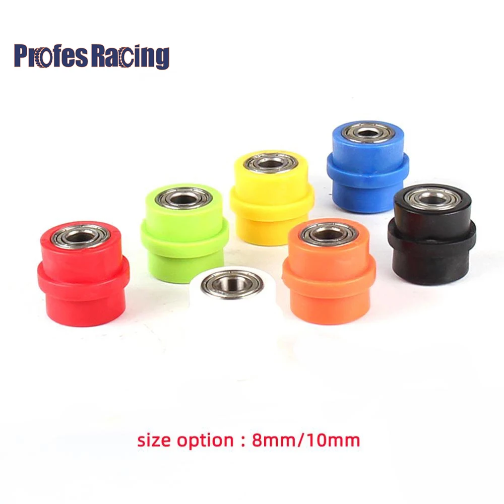 8/10mm Concave Drive Chain Metal Plastic Pulley Roller Slider Tensioner Wheel Guide For  ATV CRF CR XR ATV Pit Dirt Street Bike