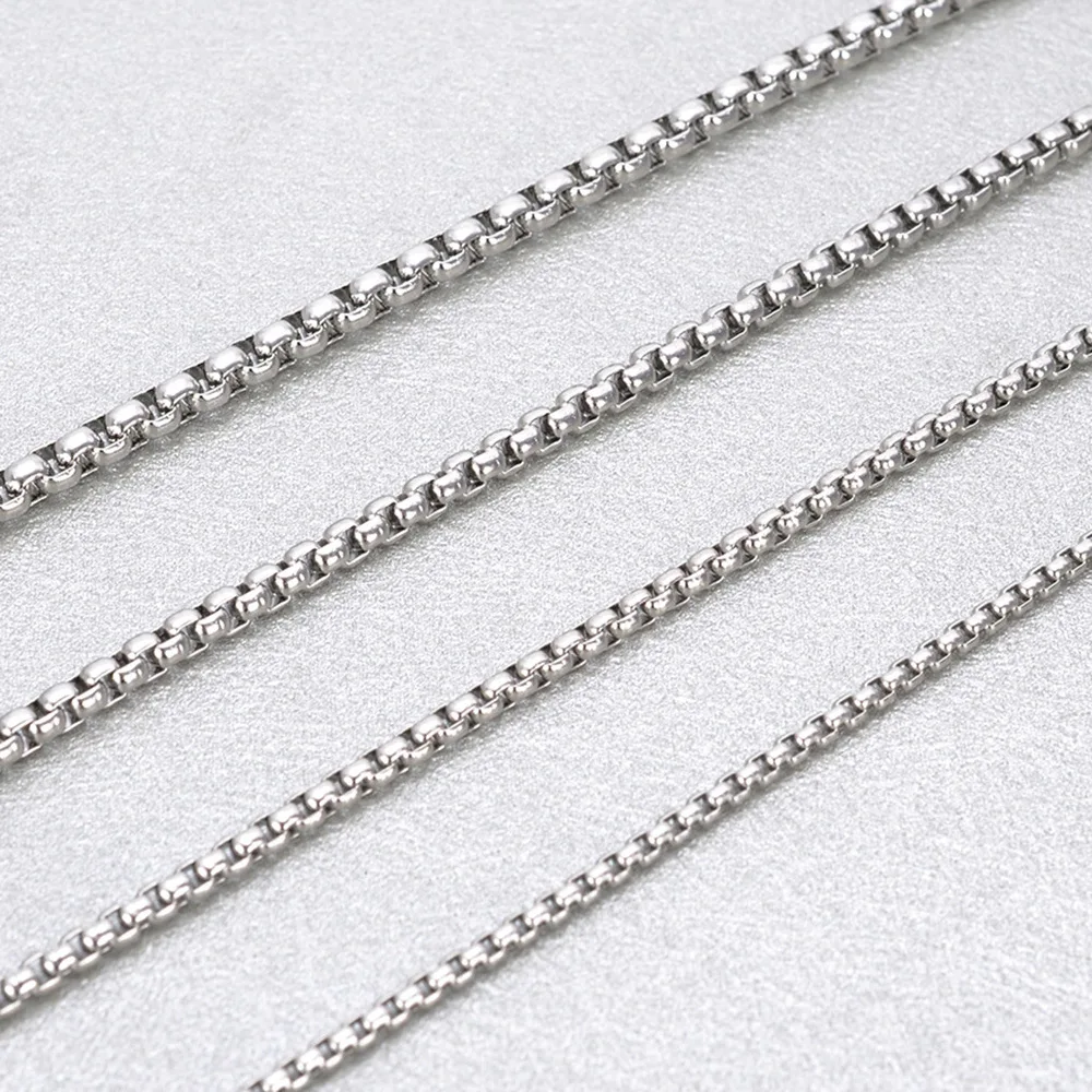 Wholesale Price Width 2MM Stainless Steel Square Pearl Chain Necklace Fit Pendant For Men and Women Fashion Party Gift Jewelry