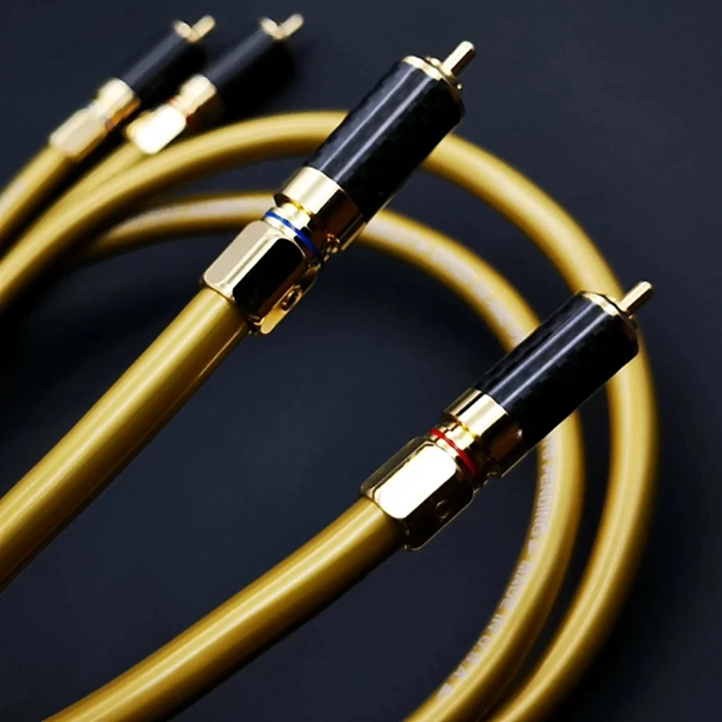 Hifi CARDAS oxygen-free copper+silver-plated shielding fever-grade audio signal cable double lotus RAC plug CD amplifier cable