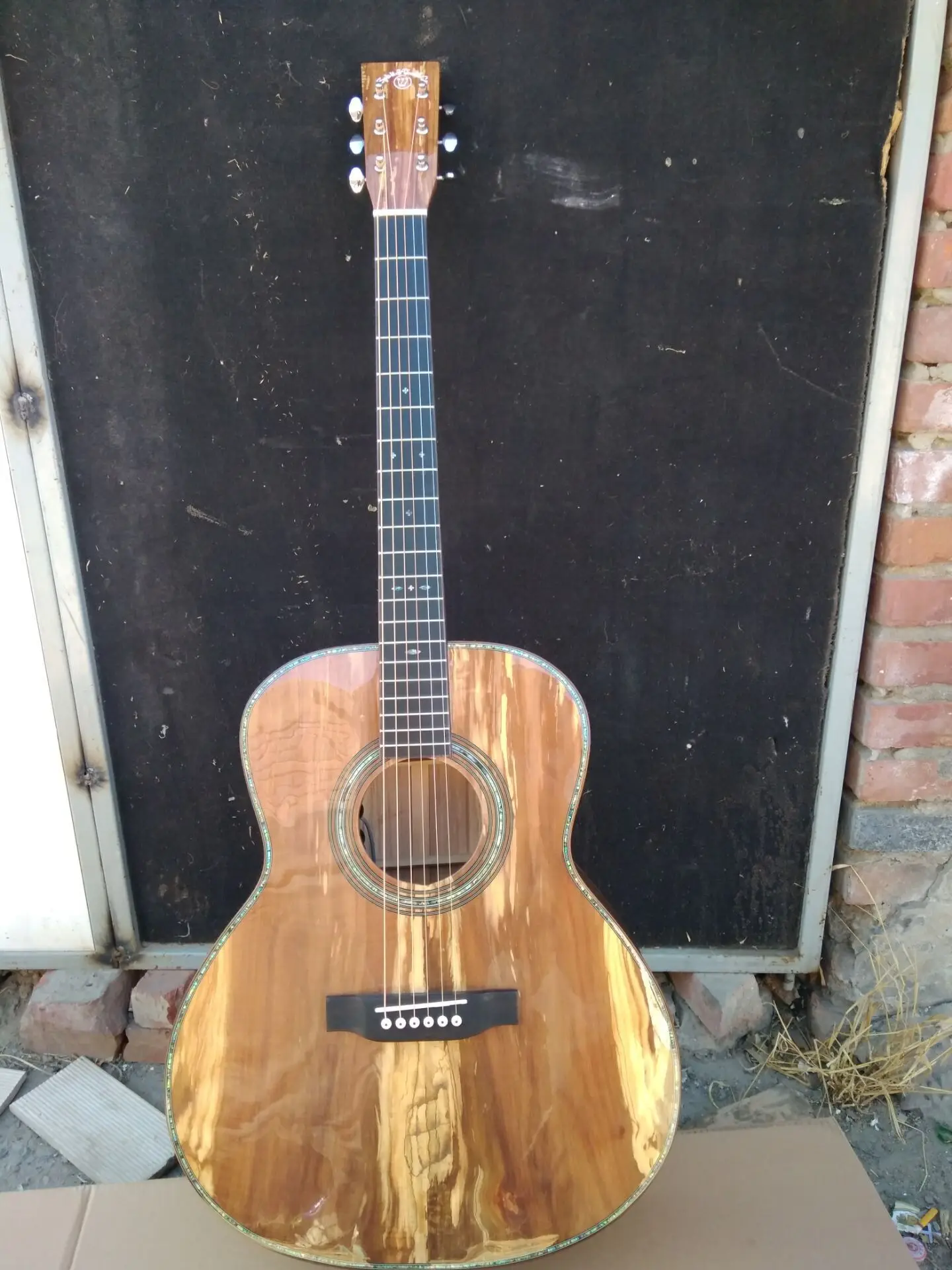 

free shipping all solid european applewood guitar OM custom handmade solid OM 14 frets apple wood acoustic guitar