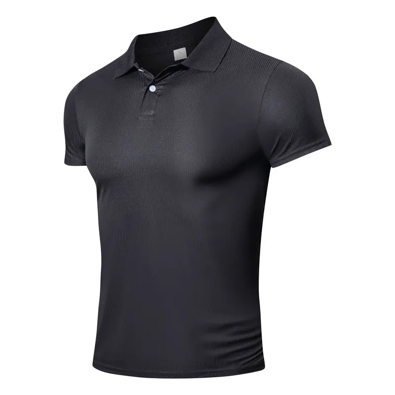 Quick Dry T-Shirt for Men, Running Jersey, Breathable Fitness Shirt, Tight Sportswear, Short Sleeve Shirt, Turn Down Collar