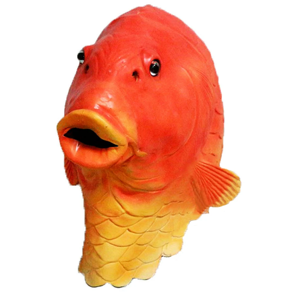 

Realistic Fish Mask Latex Animal Head Mask Halloween Costume Headwear Masquerade Party Adult