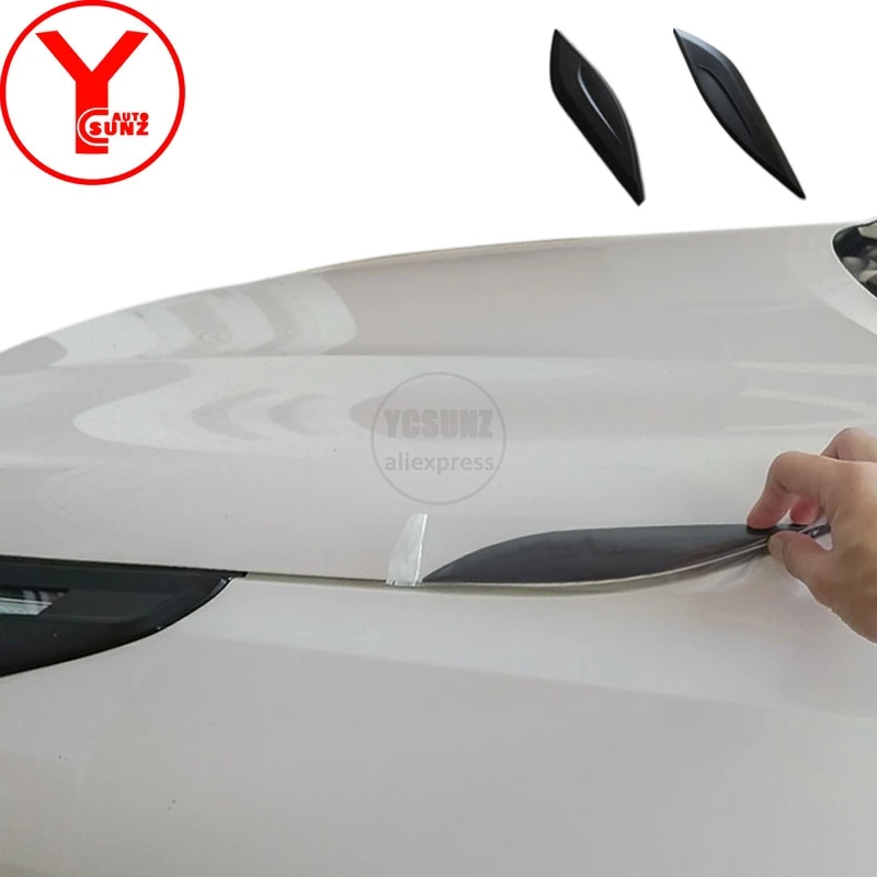 

YCSUNZ black side vent hoods bonnet protectors car styling accessories For Toyota Fortuner HILUX SW4 2015 2016 2017 2018 2019