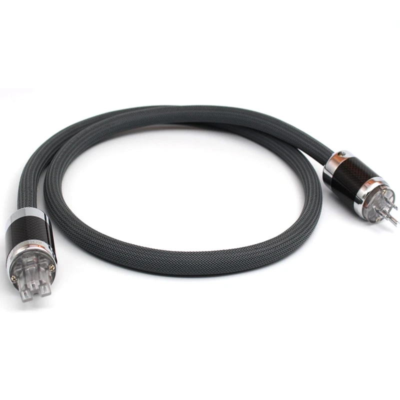 

HI-END HIFI Audio Speaker OFC EU/US /AU AC Power Cord With Carbon Fiber Power Plug Connector Cables