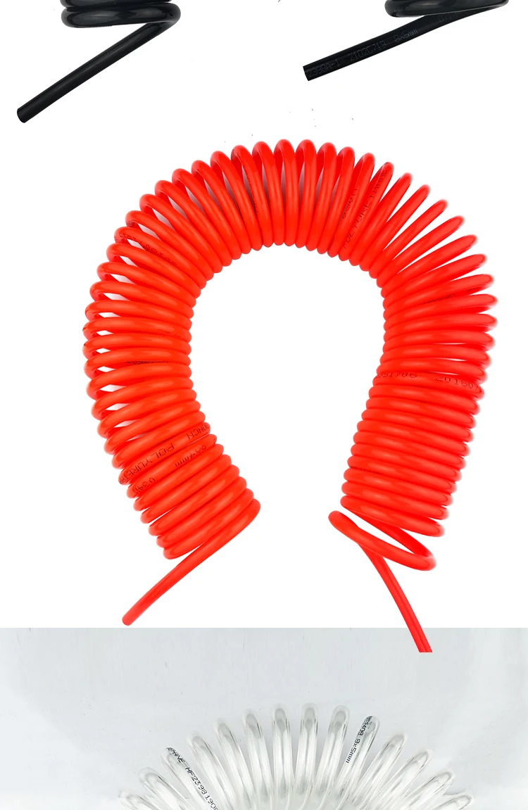 PU6*4 PU8*5 PU10*6.5 PU12*8 Luftkompressorschlauch mit Schnellkupplungen, pneumatische Schlauchteile, 6M 9M 12M 15M Federrohr – Detail 5
