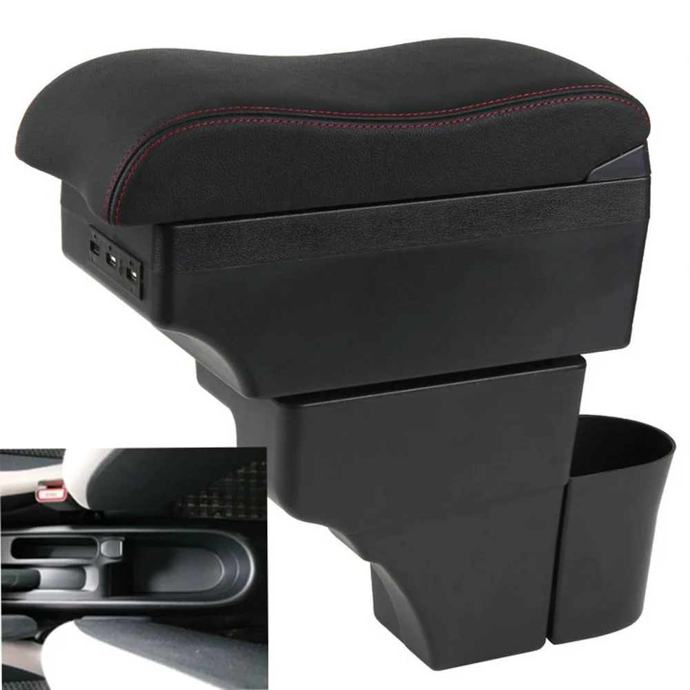 For Nissan Note Center console armrest box storage box armrests elbow rest with usb cup holder