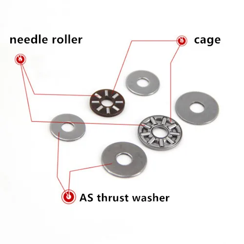 50sets plane thrust bearings AXK3552 + 2AS 3552 axial thrust needle roller bearing with washer 35x52x4 mm