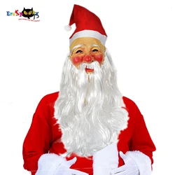 Eraspooky 2020 New Year Santa Claus Cosplay Mask Hat Mr Santa Father Christmas Costume Latex Headgear Xmas Fancy Dress Adult