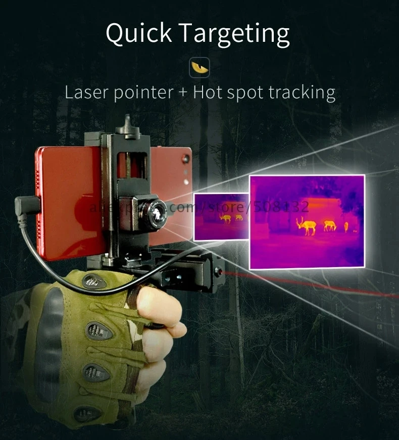 InfiRay Infrared Thermal Imager T2 Search （25HZ + Bracket）Outdoor Night Vision Observation Mini Thermal Camera For Phone Type C