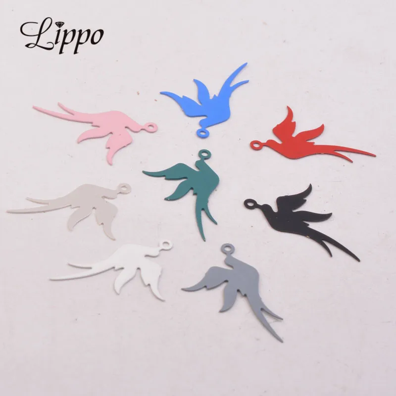 

50pcs AC3412 19*23mm Cute Dove Charms Flying Pigeon Pendant