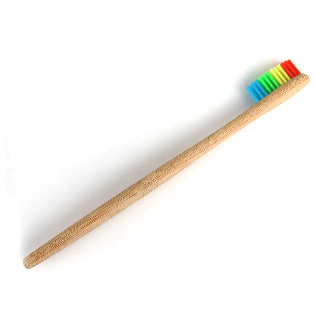 Women Girls Men Boys Bamboo Toothbrush Wooden Rainbow Eco-friendly Soft Bristle Sensitive Gum Oral Care Brush