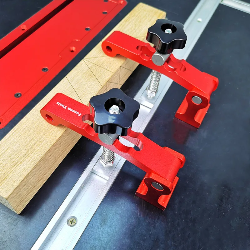Xcalibur Lot De 2 Pinces Rapides Pour Rail En T - Serrage Puissant Pour Travail Du Bois Et Métal