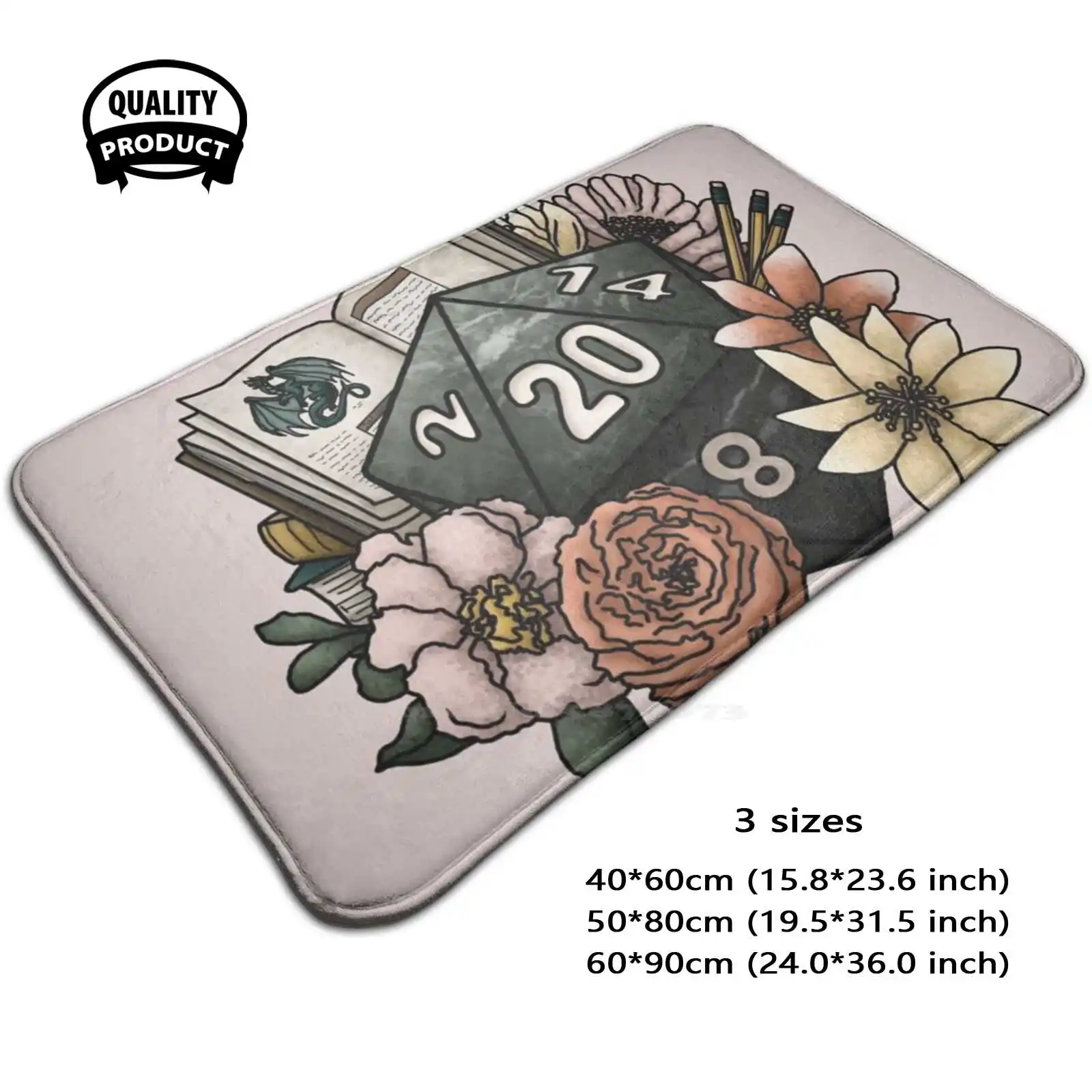 Master D20 - Tabletop Gaming Dice Soft Cushion Home Carpet Door Mat Car Rug D20 Dnd And Dragons Dice Feminine Nerdy Geeky Geek